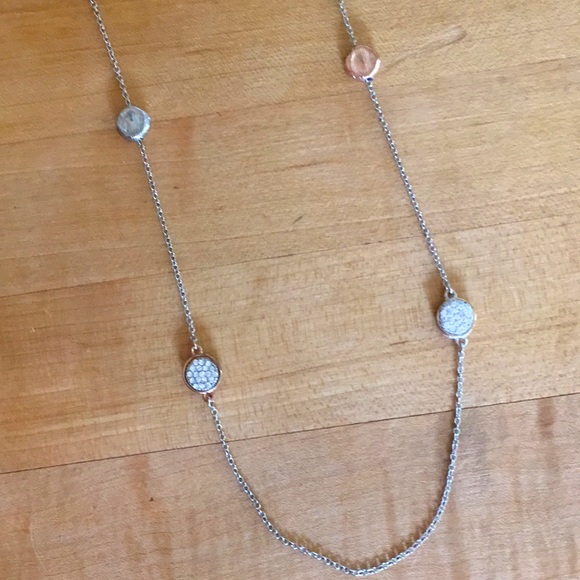 Long silver/gold beaded necklace - Picture 5 of 7